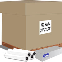 Alliance CAD rollos de papel, 24" x 150', 96 brillante, 20 lb – 4 rollos por caja – rollos de tinta Jet Bond con núcleo de 2" - Arteztik