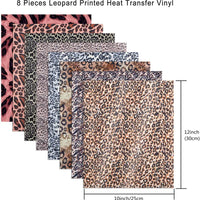 Sntieecr - 8 hojas de vinilo con estampado de leopardo, 12.0 x 10.0 in, para manualidades - Arteztik