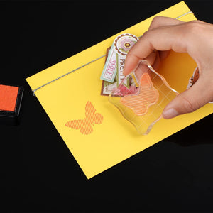 Whaline - Juego de 4 bloques de sellos con rejilla y agarre, acrílico transparente para estampado, herramientas esenciales para álbumes de recortes, manualidades - Arteztik