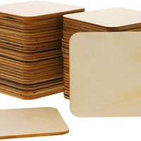 Piezas de madera sin terminar 80 piezas de 3.0 x 3.0 in cuadrados de madera, madera natural rústica para decoración del hogar, suministros de bricolaje - Arteztik