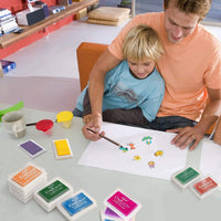 UBEGOOD Almohadillas de tinta lavables para niños, almohadillas de tinta para sellos de goma, papel, álbumes de recortes, tela de madera, el mejor regalo para niños (12 unidades) - Arteztik