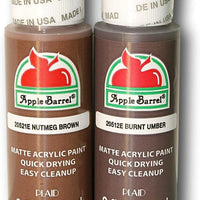 Juego de pintura acrílica marrón con barril de manzana – marrón nuez moscada y sombra quemada (2 onzas cada uno) - Arteztik