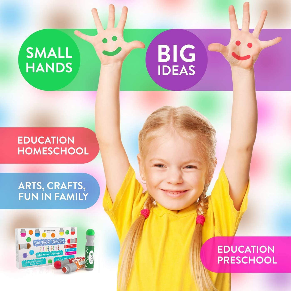 Marcadores de puntos lavables para niños pequeños y preescolares, kit de  marcadores de pintura de bingo de 24 colores con libro de actividades gratis