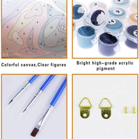 Suojiayi - Kit de pintura al óleo por números para decoración del hogar (1, 20 pulgadas, 16 pulgadas) - Arteztik