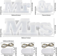 Richoose - Molde para letreros de palabras para señor y señora (9 unidades, 3 unidades), diseño de letras de resina de silicona con 6 luces de cadena para bricolaje y resina epoxi - Arteztik

