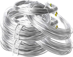 MotBach 197 pies 3 tamaño plata suave flexible de aluminio alambre de artesanía flexible plata metal arte alambre para hacer muñecas, DIY artesanías manuales, 0.031 in 0.039 in 0.059 in de grosor - Arteztik
