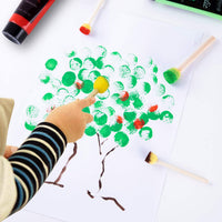 Juego de 48 esponjas redondas de diferentes tamaños, herramientas de pintura para niños, juego de esponjas Pistha para pintar, herramientas de pintura en 4 tamaños - Arteztik
