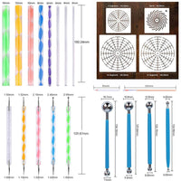 31 piezas Mandala Dotting Kit de herramientas con 3 Negro Cartón, Mandala Stencil Ball Stylus Paint Tray para Pintura Rocas, Mandella Arte y Dibujo - Arteztik
