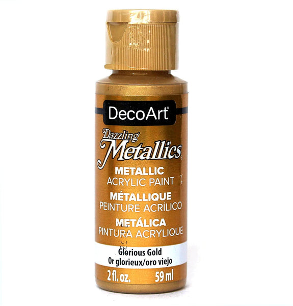 DecoArt Dazzling Metallics Pintura acrílica color plata brillante de 2 onzas - Arteztik