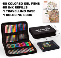 Juego de 120 bolígrafos de gel Shuttle Art de 60 bolígrafos de gel de colores con 60 recambios para adultos para colorear libros de dibujo, manualidades, álbumes de recortes, diario - Arteztik
