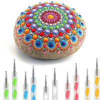 Juego de herramientas de punteado de mandala, 31 herramientas de punteado de bolígrafo con bolsa de almacenamiento, mandala, plantilla, bola, lápiz táctil, bandeja de pintura para rocas y uñas, dibujo artístico, respetuoso con el medio ambiente - Arteztik