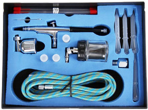 Kit de aerógrafo Timbertech ABPST06, potente compresor de aerógrafo 1/6 HP con 2 kits de pistola de aerógrafo para aerógrafo, maquillaje, estudios de uñas y tatuajes, hobby - Arteztik