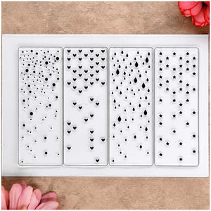 Kwan Crafts Snowfall Star corazón Raindrop fondo transparente sellos para hacer tarjetas decoración y DIY Scrapbooking - Arteztik