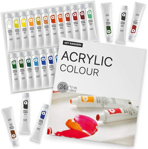 Juego de pinturas acrílicas de 24 colores, tubos de pintura acrílica p
