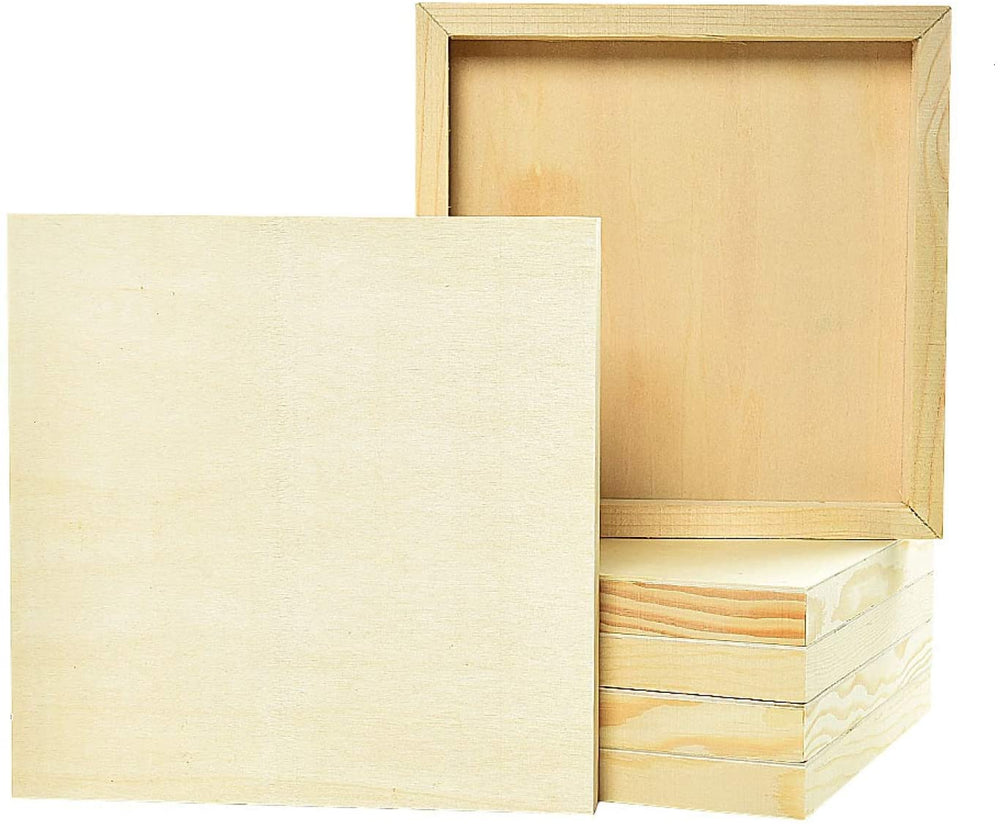 Pomeat - 6 paneles de madera de 7.9 x 7.9 in, tableros de madera de abedul sin acabar, paneles de madera para pintura, dibujo y manualidades - Arteztik