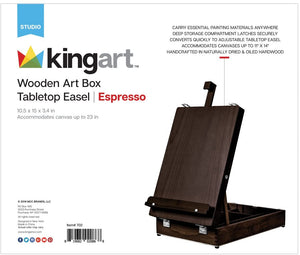KINGART (Espresso) Caballete de madera para mesa de arte, acabado espresso, talla única - Arteztik