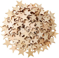 500 piezas de madera sin terminar en forma de estrella de Navidad, piezas de madera en blanco, adornos de madera para proyectos de manualidades y decoración (1.0 in) - Arteztik
