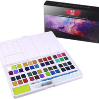 Kits de pintura de acuarela para niños, kits de pintura de colores premium, conjuntos de pintura profesional con 2 pinceles de acuarela, paleta, y estuche de almacenamiento, suministros de arte para pintar regalos para adultos, adolescentes (24 colores) - Arteztik