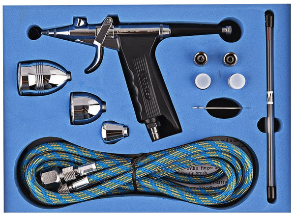 Kit de aerógrafo, Fy-Light Dual Action Air Brush Kit para juego completo para proyectos de arte y manualidades de uso general de tatuajes de maquillaje de uñas modelo de ferrocarril - Arteztik