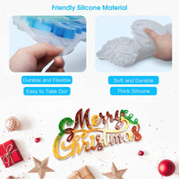 Panamalar - Molde de resina de silicona con letra navideña 3D, moldes de resina epoxi de silicona, para manualidades hechas a mano, adornos de Navidad, decoración del hogar, regalo de Navidad - Arteztik
