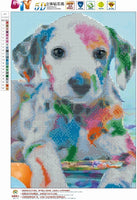 MXJSUA - Kit de pintura de diamante 5D por número, broca redonda, diamantes de imitación, arte para decoración de pared del hogar, perro dálmata, 12.0 x 16.0 in - Arteztik
