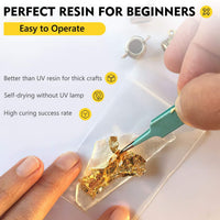 Kit de resina epoxi Magicfly, 8 onzas, resina de fundición transparente para hacer joyas, manualidades, arte, madera, 2 partes de resina y más duro con tazas de medición, varilla de mezcla, guantes 30 piezas herramientas para principiantes - Arteztik