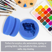Esponja aplicadora de pintura para niños, esponjas de pintura circulares azules para dibujar arte, manualidades, arcilla de cerámica, limpieza de autos, 3.15 pulgadas - Arteztik
