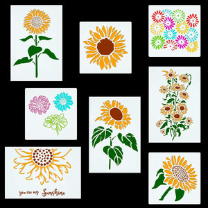 CINPIUK 8 plantillas de girasol de manzanilla margarita plantilla para pintar en madera DIY otoño Acción de Gracias decoración del hogar - Arteztik