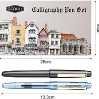 GCQUILL Juego de caligrafía pluma estilográfica 7 puntas de diferentes tamaños y 36 cartuchos de tinta surtidos kit para caligrafía letras – Juego completo de aprendizaje fácil para principiantes F736 - Arteztik