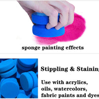 Astarexin - Esponjas de pintura redondas para aplicar esponjas de acuarela, 4 unidades, color azul - Arteztik