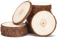 SENMUT - 25 rebanadas de madera natural sin terminar con adornos navideños para manualidades (3,0 – 3,5 pulgadas) - Arteztik
