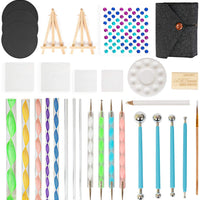 Juego de herramientas de punteado de mandala, 31 herramientas de punteado de bolígrafo con bolsa de almacenamiento, mandala, plantilla, bola, lápiz táctil, bandeja de pintura para rocas y uñas, dibujo artístico, respetuoso con el medio ambiente - Arteztik