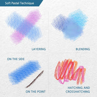 HASHI Pasteles suaves no tóxicos para profesionales – tiza cuadrada pastel colores surtidos (48 colores) - Arteztik