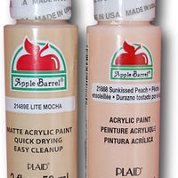 Apple Barrel - Juego de pinturas acrílicas para carne, color marrón claro y melocotón tostado (2 onzas cada uno) - Arteztik