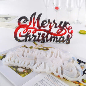 Panamalar - Molde de resina de silicona con letra navideña 3D, moldes de resina epoxi de silicona, para manualidades hechas a mano, adornos de Navidad, decoración del hogar, regalo de Navidad - Arteztik