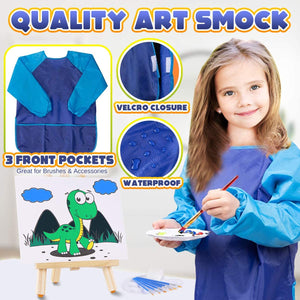 Dinonano - Kit de pintura acrílica para niños con pinceles de caballete y paleta de mezclas - Actividades artísticas y artesanales para niños y niñas de 4 a 9 años - Arteztik