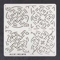 Aleks Melnyk #40 - Plantillas de metal para diario, juego de 2 piezas (4 diseños), herramienta para quemar madera, pirógrafo y grabado, álbumes de recortes, manualidades y bricolaje - Arteztik

