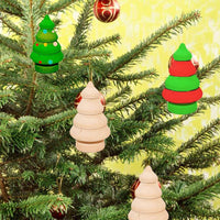 Árbol de Navidad de madera sin terminar DIY Árbol de Navidad de madera natural en blanco para árbol de Navidad Muñecas de grafiti de mano para fiestas de vacaciones Pack de 10 piezas - Arteztik
