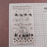 Sellos de goma transparente con diseño de copos de nieve, para árbol de Navidad - Arteztik