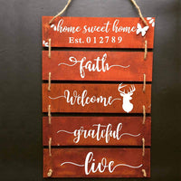 12 pcs Welcome Stencils for Painting on Wood Home Sign Stencils Reusable Letter Stencils for Painting on Wood Comes with Stencil-Sunflower,Dog Paw Stencil and orther Pattern - Arteztik
