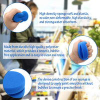 Esponja aplicadora de pintura para niños, esponjas de pintura circulares azules para dibujar arte, manualidades, arcilla de cerámica, limpieza de autos, 3.15 pulgadas - Arteztik
