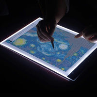 Caja de luz LED A4 con luz LED ajustable, para pintar con diamantes 5D - Arteztik
