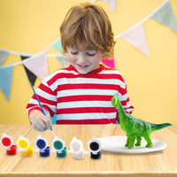 Kit de pintura de dinosaurios para niños – 8 juguetes de dinosaurio de pintura para niños + 5 acuarelas + 4 cepillos + 8 platos de pintura, juego de pintura de dinosaurio 3D, artes y manualidades para niños – Pinta tus propias manualidades de dinosaurio - Arteztik
