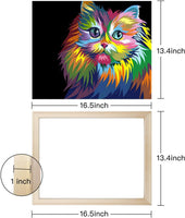 MITCIEN - Juego de 2 juegos de pintura por números para niños y adultos y principiantes, kits de regalo de pintura al óleo para bricolaje de 13.4 x 16.5 pulgadas (con marco de madera) – Colorido gato y perro - Arteztik
