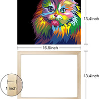 MITCIEN - Juego de 2 juegos de pintura por números para niños y adultos y principiantes, kits de regalo de pintura al óleo para bricolaje de 13.4 x 16.5 pulgadas (con marco de madera) – Colorido gato y perro - Arteztik