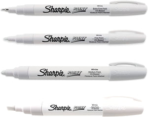Sharpie Marcador de color blanco Todos los tamaños Kit con EX Fine, Fine, Medio & Bold con base de aceite - Arteztik