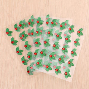 Amosfun - 5 hojas de pegatinas decorativas para Navidad, color verde y rojo - Arteztik