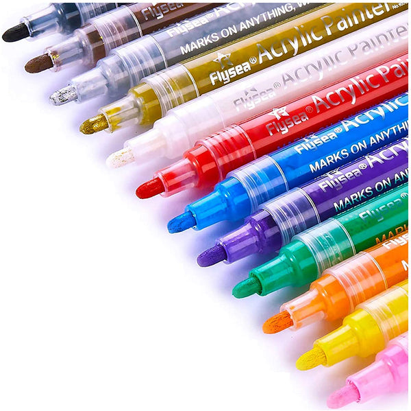 Rotuladores permanentes de pintura para plástico, juego de 8 colores a base  de aceite, secado rápido e impermeable, marcadores de pintura al óleo para