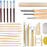 Herramientas de cerámica, 44 piezas de arcilla de cerámica juego de herramientas de esculpir con funda de plástico, para principiantes y manualidades de arte profesional, por Augernis - Arteztik
