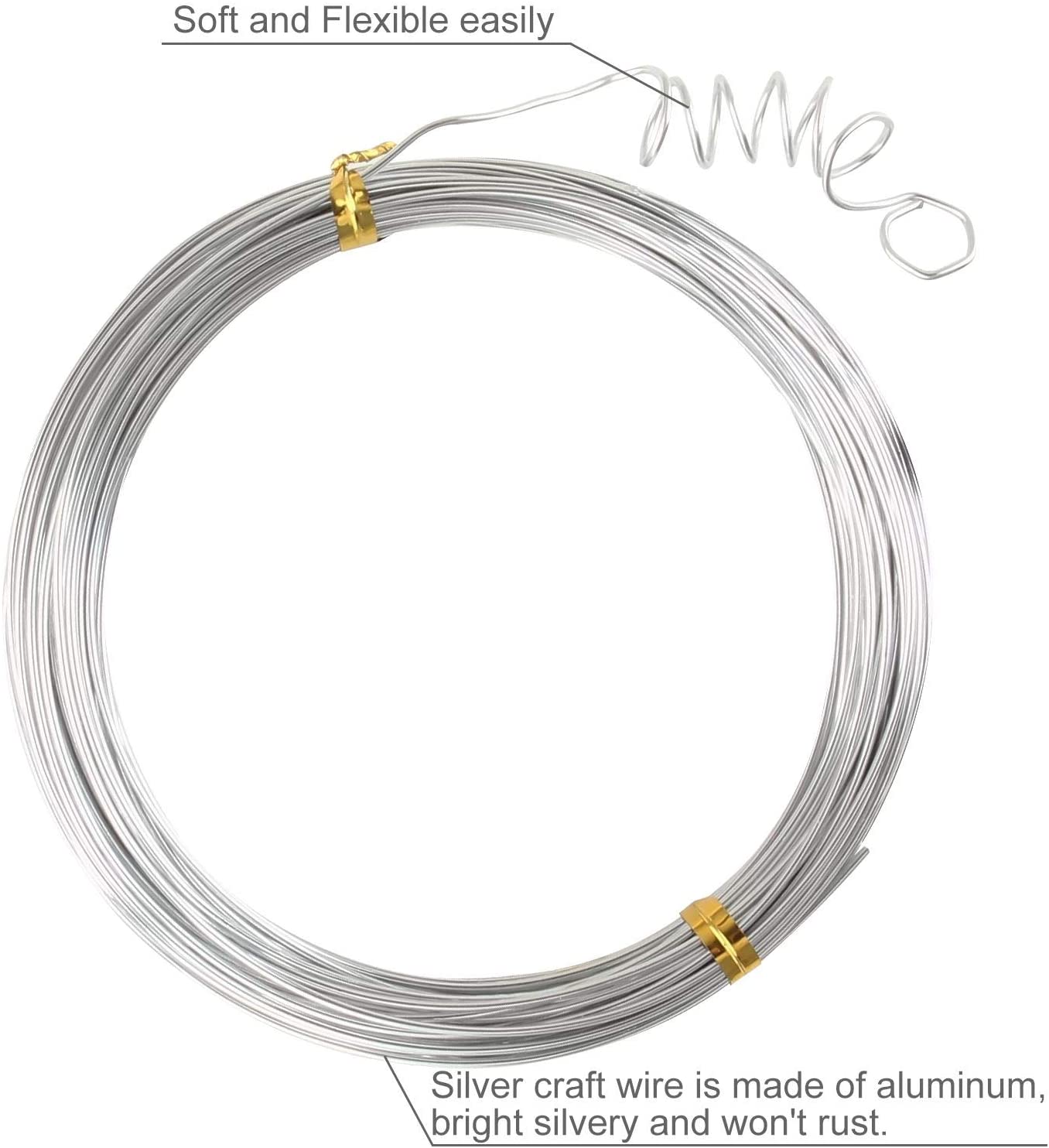  Alambre de aluminio anodizado calibre 10-18 para hacer  manualidades con cuentas de aluminio de color floral (color amarillo2,  tamaño: 0.059 in x 16.4 ft) : Arte y Manualidades